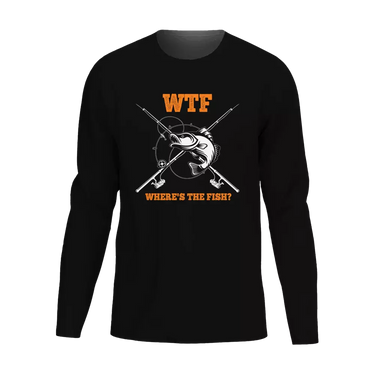 WTF Where's The Fish Men Long Sleeve Shirt